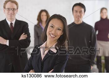 Stock Photo - businesswoman 
with coworkers. 
fotosearch - search 
stock photos, 
pictures, images, 
and photo clipart