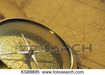 Stock Image - compass on map. 
fotosearch - search 
stock photos, 
pictures, images, 
and photo clipart