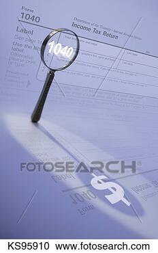 Stock Photography - magnifying glass 
with tax form. 
fotosearch - search 
stock photos, 
pictures, images, 
and photo clipart