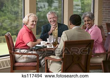 Stock Photo - elderly couples 
dining. fotosearch 
- search stock 
photos, pictures, 
images, and photo 
clipart