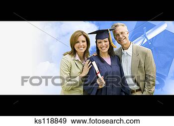 Stock Photograph - parents with graduating 
daughter, portrait. 
fotosearch - search 
stock photos, 
pictures, images, 
and photo clipart