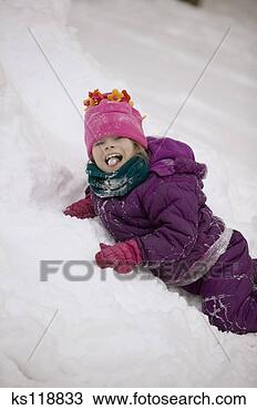 Stock Photo - little girl playing 
in the snow, portrait. 
fotosearch - search 
stock photos, 
pictures, images, 
and photo clipart
