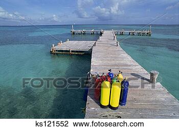 Stock Photo - scuba tanks on 
pier, cancun, 
mexico. fotosearch 
- search stock 
photos, pictures, 
images, and photo 
clipart