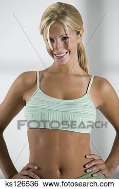 Banco de Imagem - mulher,  atlético, 
 ornamentar. fotosearch 
- busca de fotos, 
imagens e clipart