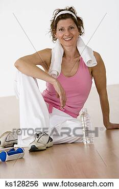 Stock Photo - woman in gym clothes. 
fotosearch - search 
stock photos, 
pictures, images, 
and photo clipart
