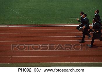 Picture - businesspeople 
running on stadium 
track, carrying 
briefcases. fotosearch 
- search stock 
photos, pictures, 
images, and photo 
clipart