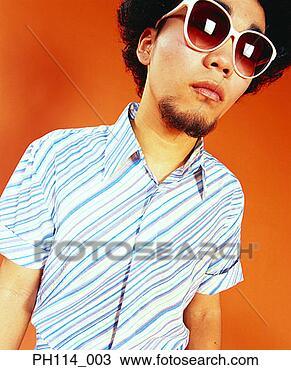 Stock Photo - man with afro 
hair, wearing 
sunglasses, portrait. 
fotosearch - search 
stock photos, 
pictures, images, 
and photo clipart