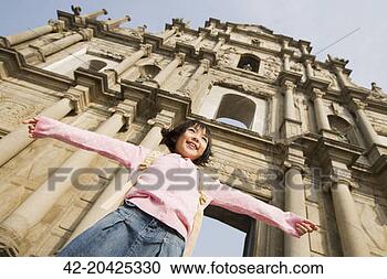Stock Photography - girl standing 
in front of ruins 
of sao paulo. 
fotosearch - search 
stock photos, 
pictures, images, 
and photo clipart