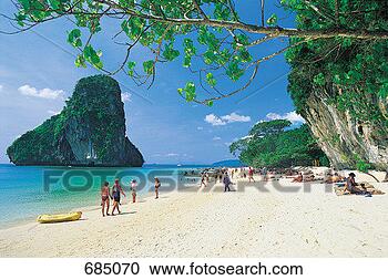 Stock Photography - krabi, asia, daylight, 
coast, beach, 
ao phra nang. 
fotosearch - search 
stock photos, 
pictures, images, 
and photo clipart