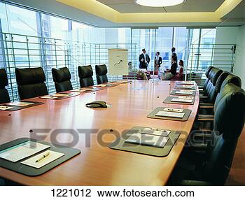 Stock Photo - table,  chairs, 
 pens and notepads 
on a table in 
a conference room. 
fotosearch - search 
stock photos, 
pictures, images, 
and photo clipart
