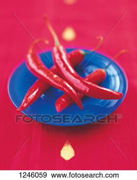 Stock Photograph - red chillies on 
a plate. fotosearch 
- search stock 
photos, pictures, 
images, and photo 
clipart
