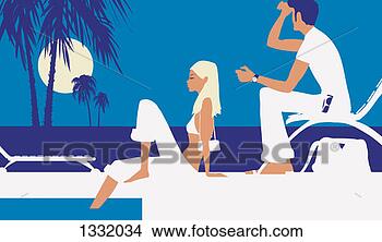 Stock Photo - two people sitting 
by pool relaxing 
and looking at 
view by night. 
fotosearch - search 
stock photos, 
pictures, images, 
and photo clipart
