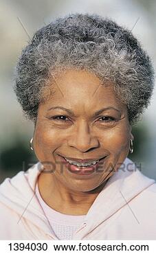 Stock Photography - portrait of mature 
woman with short 
grey hair. fotosearch 
- search stock 
photos, pictures, 
images, and photo 
clipart