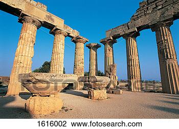 Stock Photo - segesta greek 
ruins, part of 
a courtyard with 
columns, sicily, 
italy. fotosearch 
- search stock 
photos, pictures, 
images, and photo 
clipart