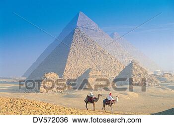 Stock Photo - two people sitting 
on camels in front 
of the great pyramids, 
 giza. fotosearch 
- search stock 
photos, pictures, 
images, and photo 
clipart