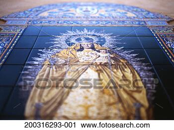 Stock Photography - spain, seville, 
decorated tiles 
depicting the 
virgin mary. fotosearch 
- search stock 
photos, pictures, 
images, and photo 
clipart