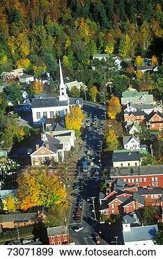 Stock Photograph - 'aerial view of 
stowe, vt in autumn 
on scenic route 
100'. fotosearch 
- search stock 
photos, pictures, 
images, and photo 
clipart