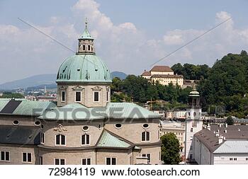 Stock Photograph - austria, salzburg, 
st rupert & st 
virgil cathedral 
and town hall. 
fotosearch - search 
stock photos, 
pictures, images, 
and photo clipart