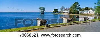 Stock Photography - 'cannons and barker 
house from 1762 
overlooking albemarle 
sound. fotosearch 
- search stock 
photos, pictures, 
images, and photo 
clipart