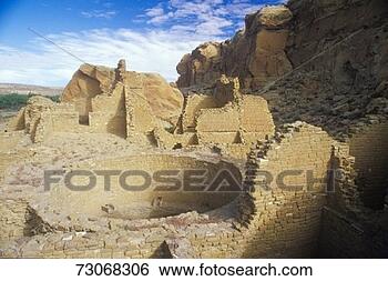 Stock Photo - 'chaco canyon 
indian ruins, 
 nm,  circa 1060, 
 the center of 
indian. fotosearch 
- search stock 
photos, pictures, 
images, and photo 
clipart