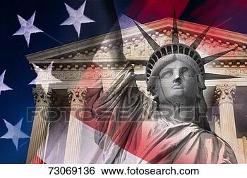 Stock Photo - digital composite: 
statue of liberty 
and supreme court 
building. fotosearch 
- search stock 
photos, pictures, 
images, and photo 
clipart