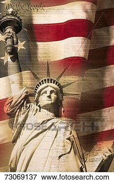 Picture - digital composite: 
statue of liberty 
and american flag 
is underlaid. 
fotosearch - search 
stock photos, 
pictures, images, 
and photo clipart