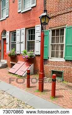 Stock Photography - 'elfreth's alley, 
 since 1702,  
america's oldest 
residential street. 
fotosearch - search 
stock photos, 
pictures, images, 
and photo clipart