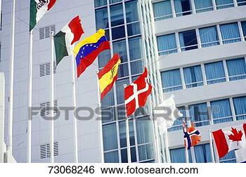 Stock Photo - 'flags of the 
world at the fountain 
bleu hotel in 
miami, fl'. fotosearch 
- search stock 
photos, pictures, 
images, and photo 
clipart