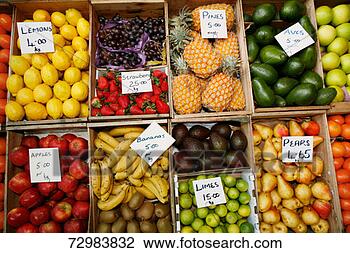 Stock Photo - fruit stall, elevated 
view. fotosearch 
- search stock 
photos, pictures, 
images, and photo 
clipart
