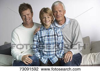 Stock Photo - grandfather, father 
and son (8-9 years), 
portrait. fotosearch 
- search stock 
photos, pictures, 
images, and photo 
clipart