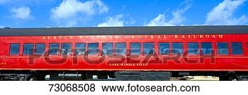 Stock Photo - 'historic red 
passenger car, 
austin & texas 
central railroad'. 
fotosearch - search 
stock photos, 
pictures, images, 
and photo clipart