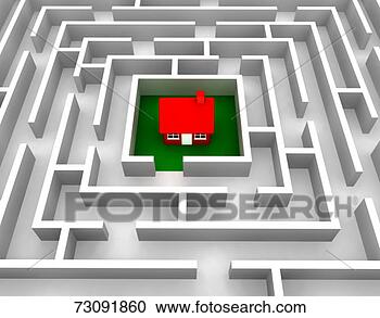 Stock Photography - house at centre 
of maze. fotosearch 
- search stock 
photos, pictures, 
images, and photo 
clipart