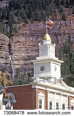 Stock Photo - 'little switzerland, 
walsh library 
and waterfall, 
ouray, colorado'. 
fotosearch - search 
stock photos, 
pictures, images, 
and photo clipart