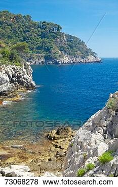 Stock Photo - 'looking down 
on the mediteranean 
near villefranche 
sur mer,  french. 
fotosearch - search 
stock photos, 
pictures, images, 
and photo clipart