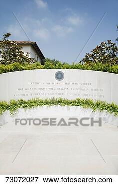Picture - memorial with 
reagan quotation 
at the ronald 
w reagan presidential. 
fotosearch - search 
stock photos, 
pictures, images, 
and photo clipart
