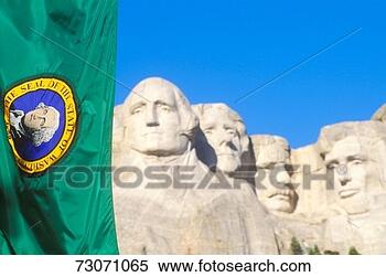 Stock Image - 'mount rushmore 
national monument 
with flag,  near 
rapid city,  south. 
fotosearch - search 
stock photos, 
pictures, images, 
and photo clipart
