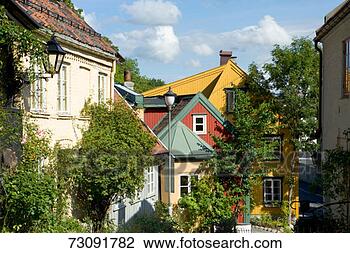 Stock Photo - norway, oslo, 
damstredet, quiet 
street. fotosearch 
- search stock 
photos, pictures, 
images, and photo 
clipart