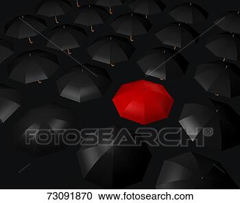 Stock Photography - red umbrella amongst 
black umbrellas. 
fotosearch - search 
stock photos, 
pictures, images, 
and photo clipart