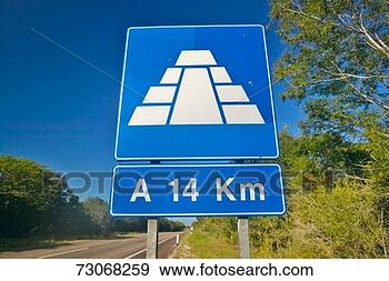 Stock Photograph - 'road sign on 
toll road 180 
in yucatan peninsula, 
 mexico to the. 
fotosearch - search 
stock photos, 
pictures, images, 
and photo clipart
