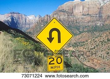Stock Photo - a road sign in 
zion park. fotosearch 
- search stock 
photos, pictures, 
images, and photo 
clipart