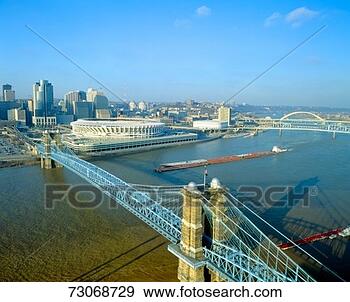 Stock Photograph - 'roebling suspension 
bridge, cincinnati, 
ohio'. fotosearch 
- search stock 
photos, pictures, 
images, and photo 
clipart