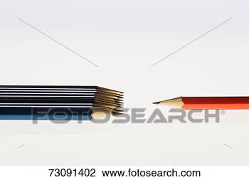 Stock Photo - row of blue pencils 
facing red pencil, 
studio shot. fotosearch 
- search stock 
photos, pictures, 
images, and photo 
clipart