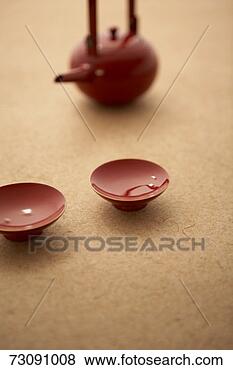 Stock Photo - sake pot and cups. 
fotosearch - search 
stock photos, 
pictures, images, 
and photo clipart