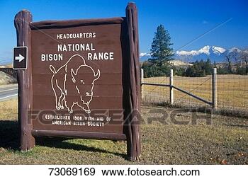 Stock Photograph - 'sign at entrance 
of national bison 
range, mt'. fotosearch 
- search stock 
photos, pictures, 
images, and photo 
clipart