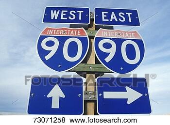 Stock Photo - a sign for interstate 
90 east and west. 
fotosearch - search 
stock photos, 
pictures, images, 
and photo clipart