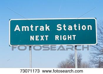 Stock Photo - a sign that reads 
 amtrak station 
. fotosearch - 
search stock photos, 
pictures, images, 
and photo clipart