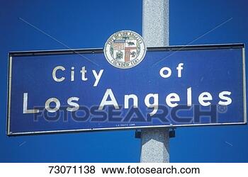 Stock Photo - a sign that reads 
 city of los angeles 
. fotosearch - 
search stock photos, 
pictures, images, 
and photo clipart