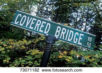 Stock Photo - a sign that reads 
 covered bridge 
rd . fotosearch 
- search stock 
photos, pictures, 
images, and photo 
clipart