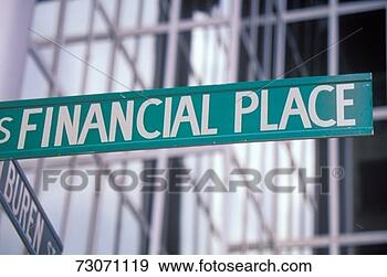 Stock Photograph - a sign that reads 
 financial place 
. fotosearch - 
search stock photos, 
pictures, images, 
and photo clipart