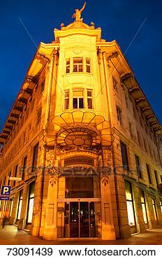 Stock Photograph - slovenia, ljubljana, 
night, low angle 
view. fotosearch 
- search stock 
photos, pictures, 
images, and photo 
clipart